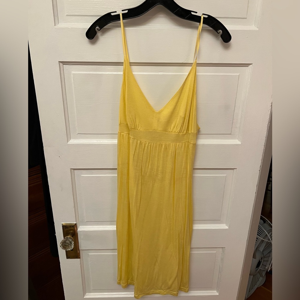 Spaghetti strap yellow dress